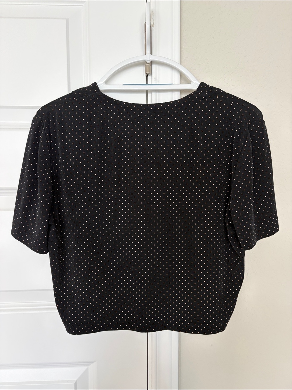 Vintage Black Polka Dot Button-Front Women’s Top - Picture 5 of 7
